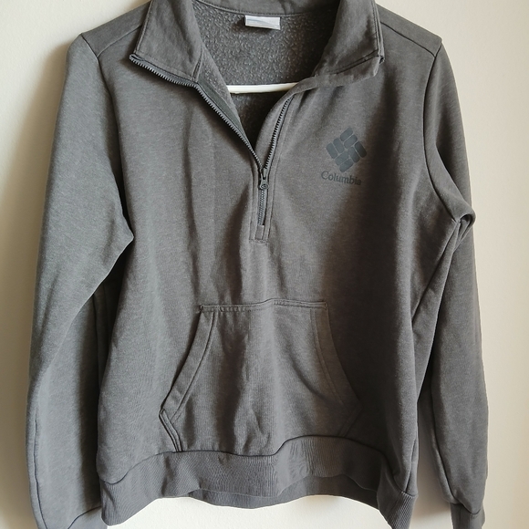Columbia Mens Gray Half Zip Mock Neck Pullover Sweatshirt Medium - Picture 2 of 10
